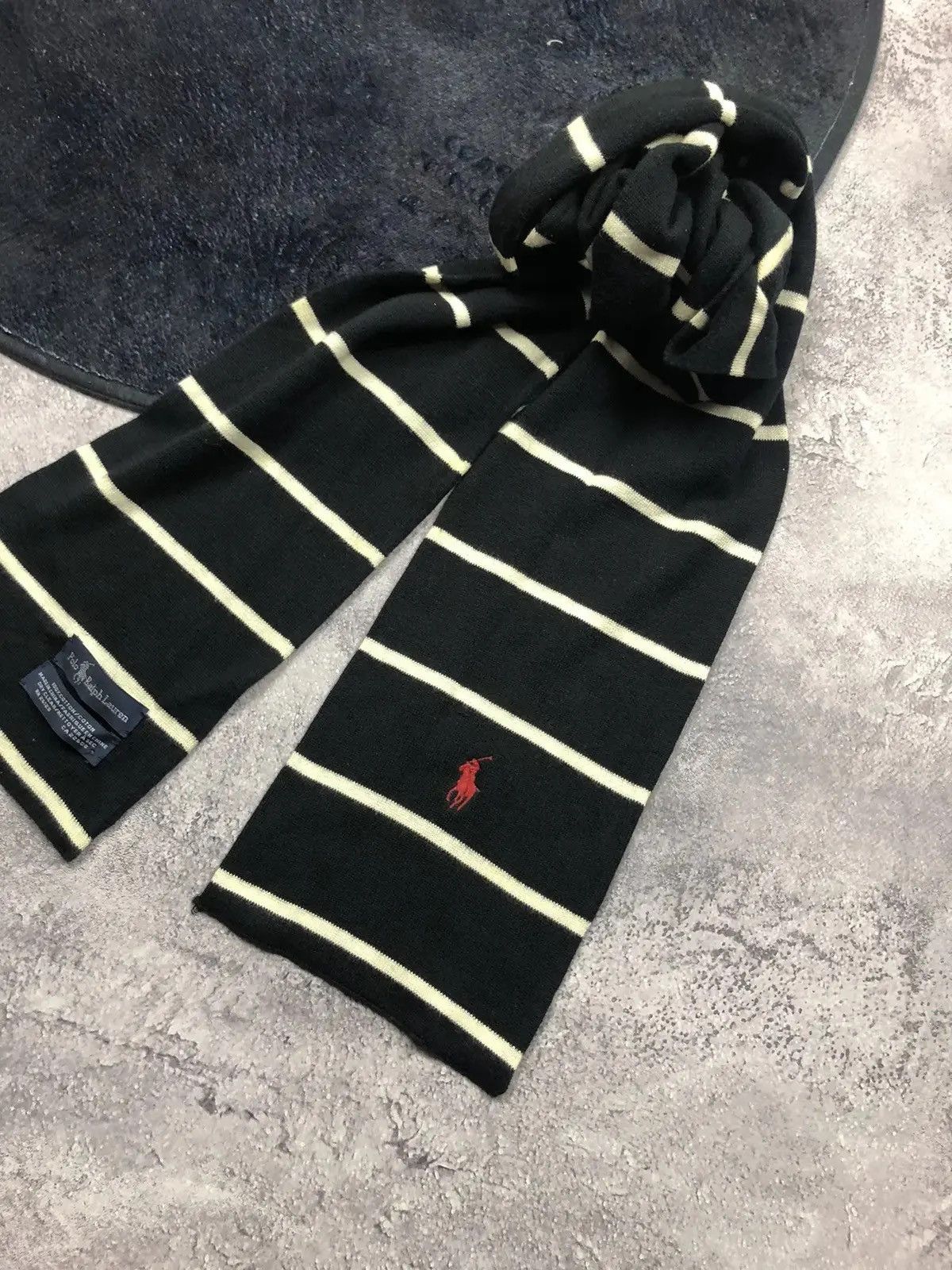 Polo Ralph Lauren POLO RALPH LAUREN Vintage Cotton Striped Scarf Streetwear Size ONE SIZE - 2 Thumbnail