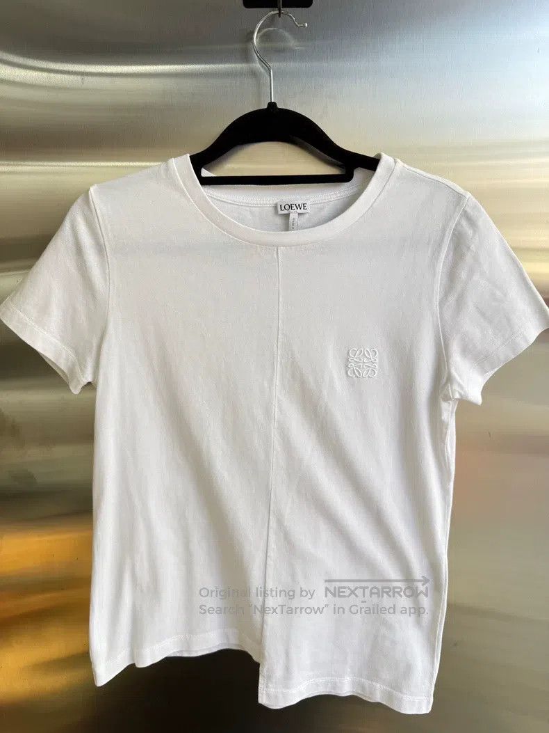 Loewe Loewe White irregular logo embroidered T-shirt, 100% cotto Size XS / US 0-2 / IT 36-38 - 1 Thumbnail
