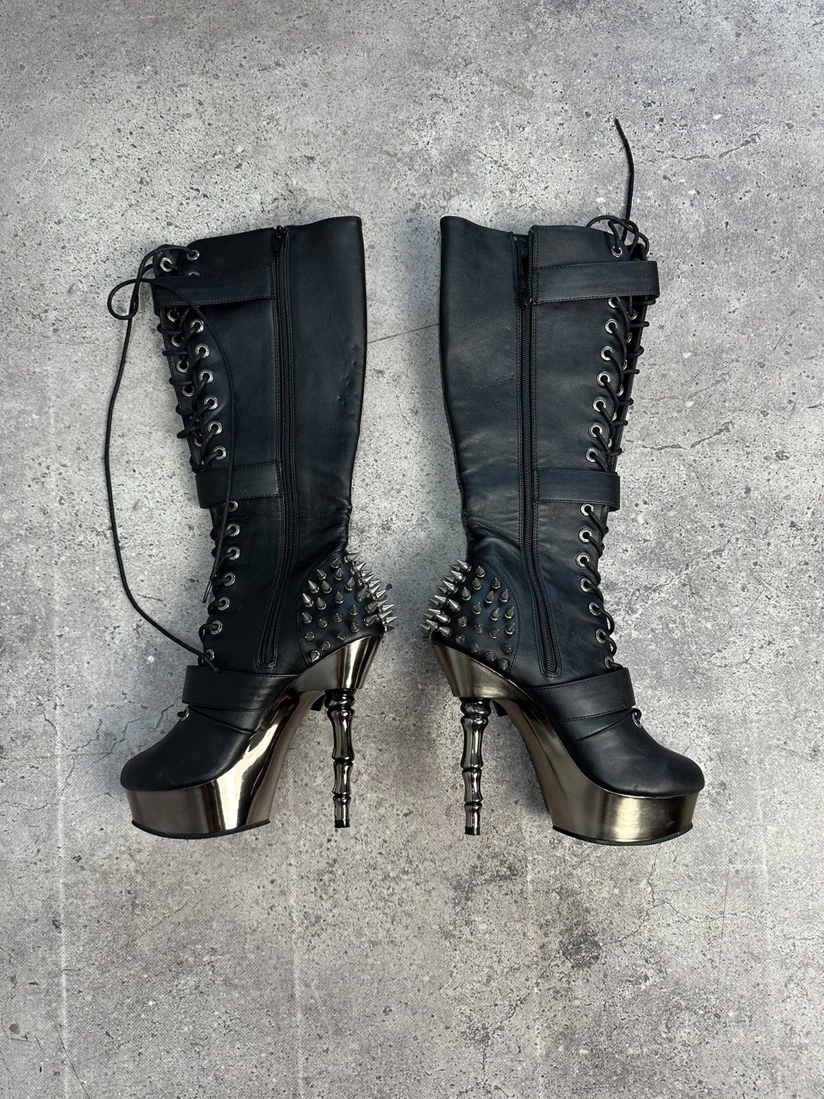 Demonia Cult Vintage Italian AS 98 Rick Owens Style Leather Biker Boots Size US 8 / EU 41 - 2 Thumbnail