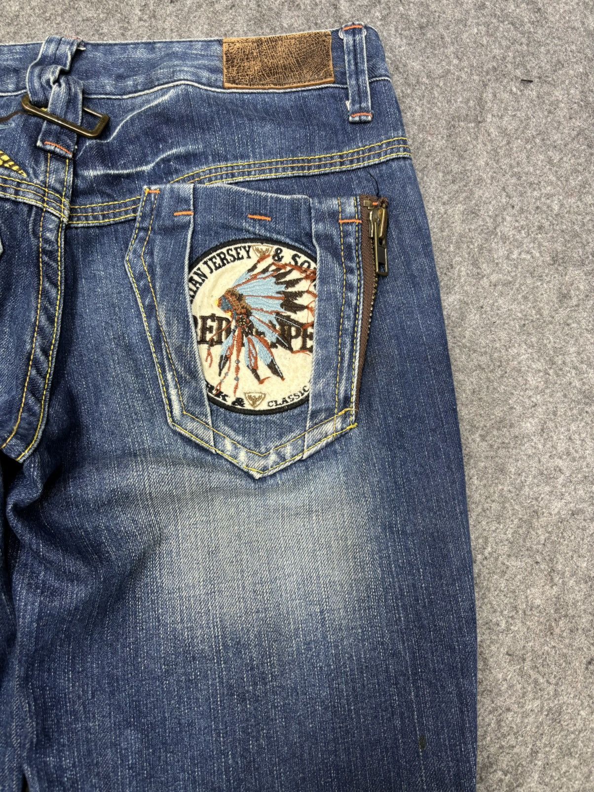 Japanese Brand 💥Sick Design💥Rare The Red Pepper Indian Low Rise Denim F638 Size US 32 / EU 48 - 12 Thumbnail