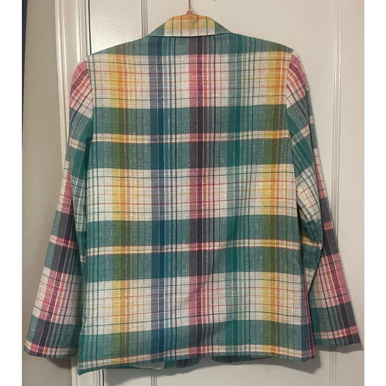 Vintage Vintage 80s Pastel Plaid White Blue Blazer Suit XS Small Size S / US 4 / IT 40 - 2 Thumbnail