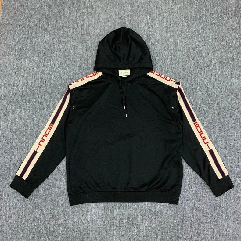 Gucci Gucci Black side logo detachable hoodie sweatshirt Size US L / EU 52-54 / 3 - 1 Thumbnail