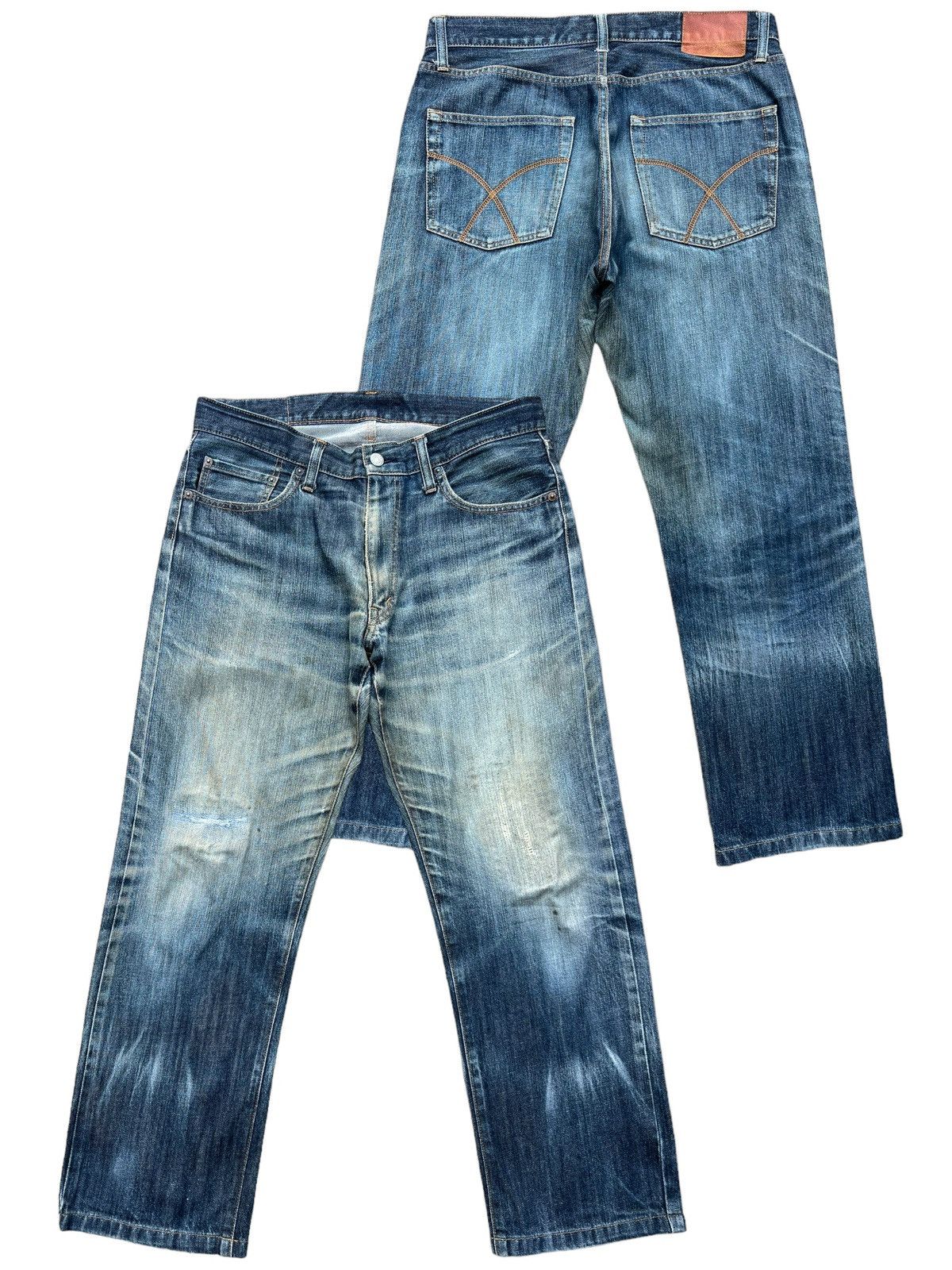 Japanese Brand Distressed Denim Jeans 35x30