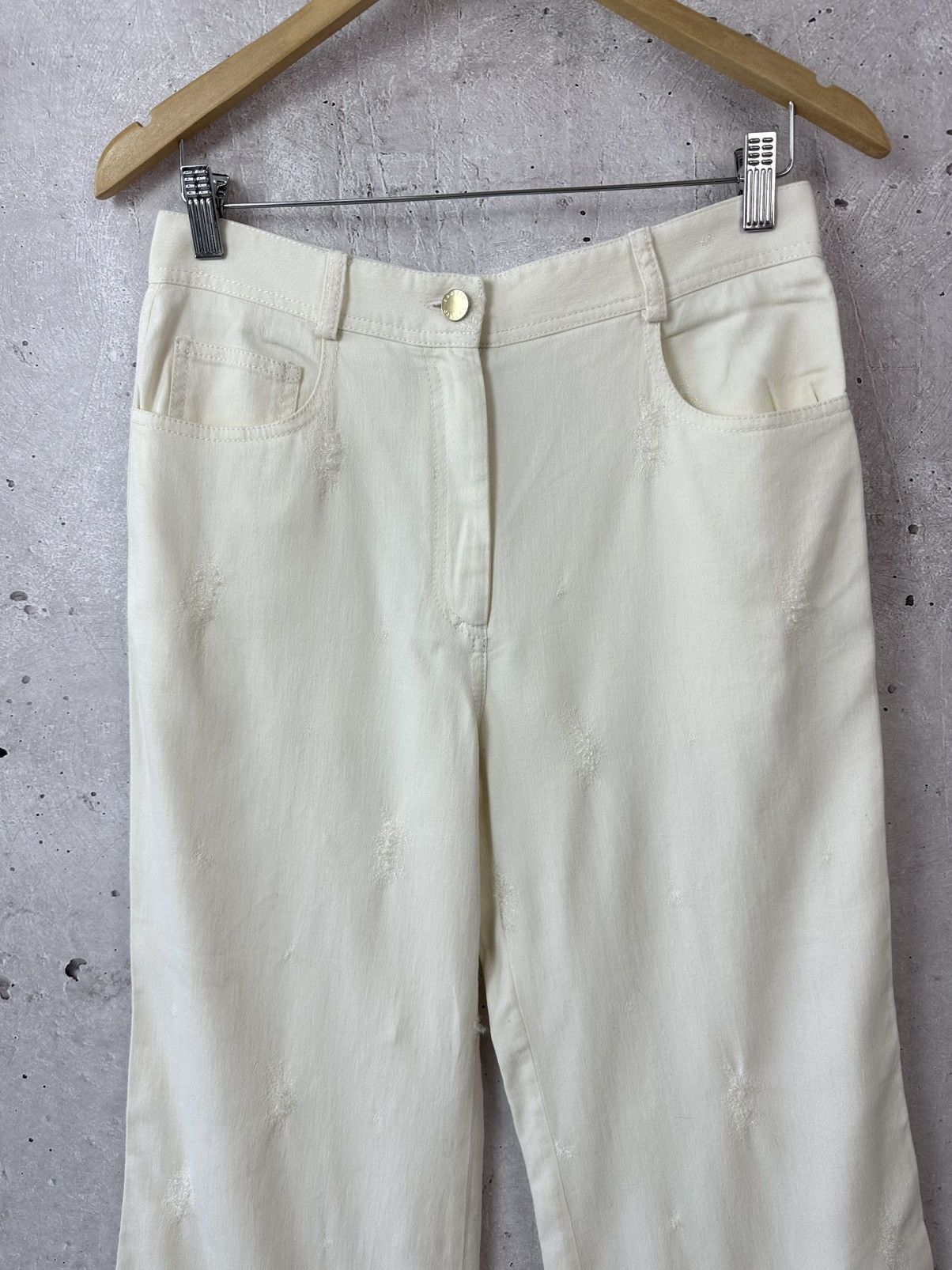 Sandro Sandro Ivory Distressed Cotton Pants Size 30" / US 8 / IT 44 - 3 Thumbnail