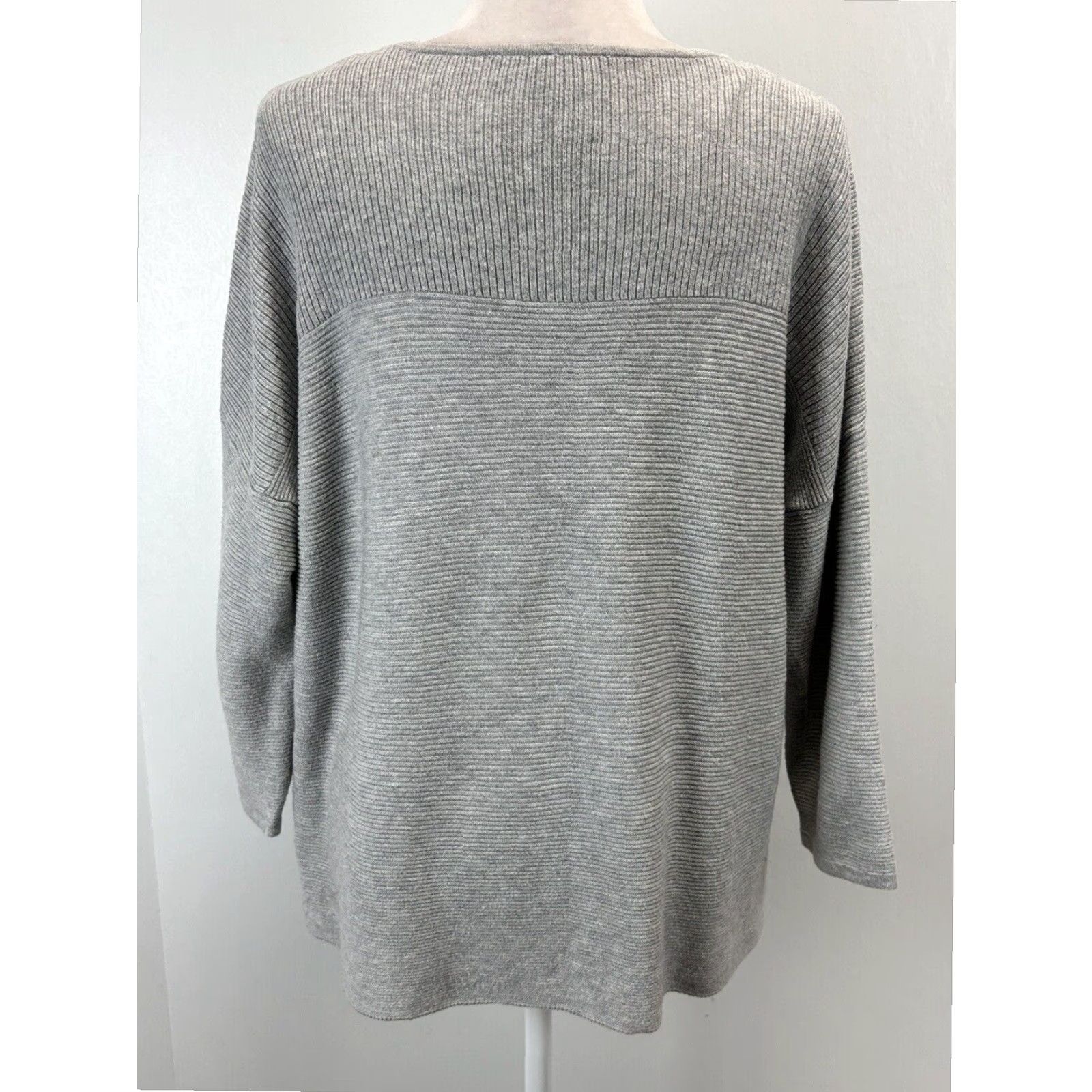 Vintage CHICOS Sweater Women's Large Grey Pullover Dolman Sleeve Casual Size L / US 10 / IT 46 - 3 Thumbnail