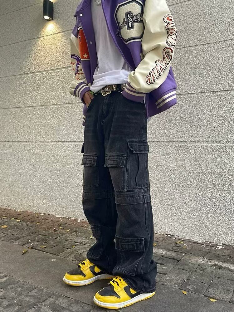 Japanese Brand × Jean Cyber Y2K Streetwear Baggy Wide Leg Jeans Size US 31 - 4 Thumbnail