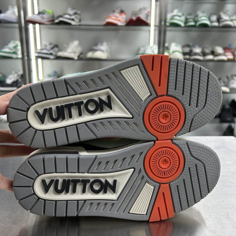 Louis Vuitton Louis Vuitton Trainer Low-Top Sneakers, Orange & Green - Size US 7 / EU 40 - 4 Thumbnail