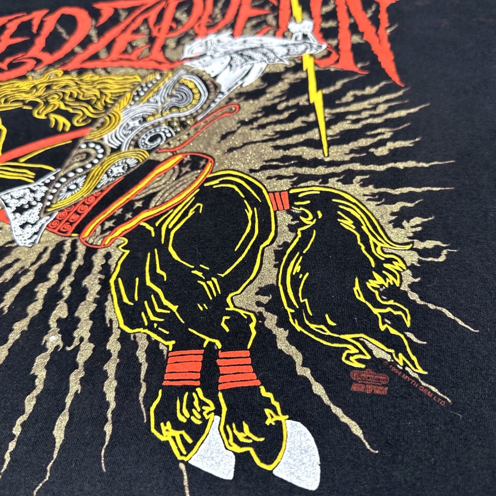 Hanes VINTAGE LED ZEPPELIN T-Shirt XL 1994 90s Hanes Black Cotton Short Sleeve Unisex Adults Mens Womens Size US XL / EU 56 / 4 - 6 Thumbnail