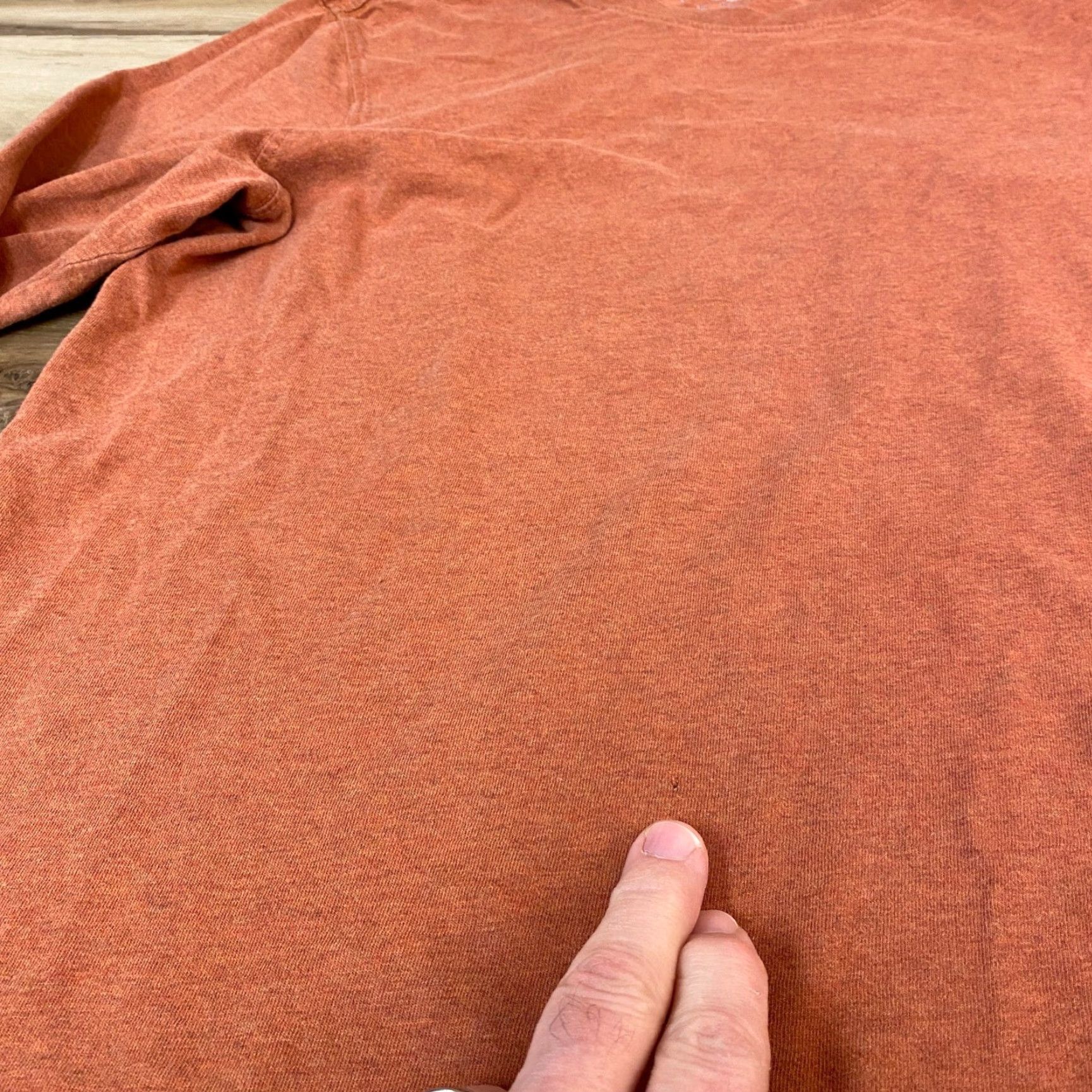 Eddie Bauer Eddie Bauer Legend Wash Long Sleeve Crew Neck T-Shirt Men's M Orange Cotton Size US M / EU 48-50 / 2 - 6 Thumbnail