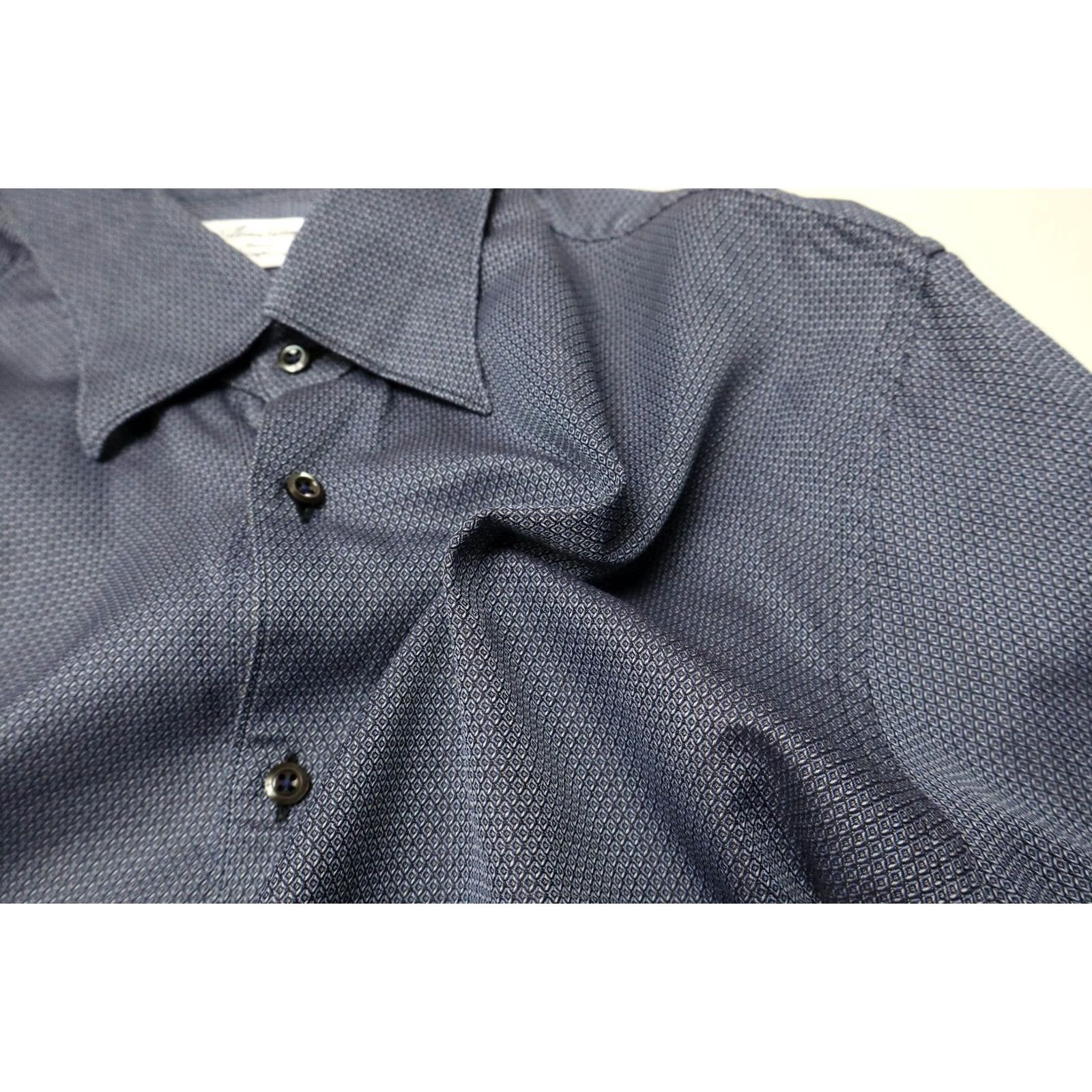 Vintage STENSTROMS Slimline Shirt Men's Blue Patterned 17/43 Cotton Size US XL / EU 56 / 4 - 6 Thumbnail