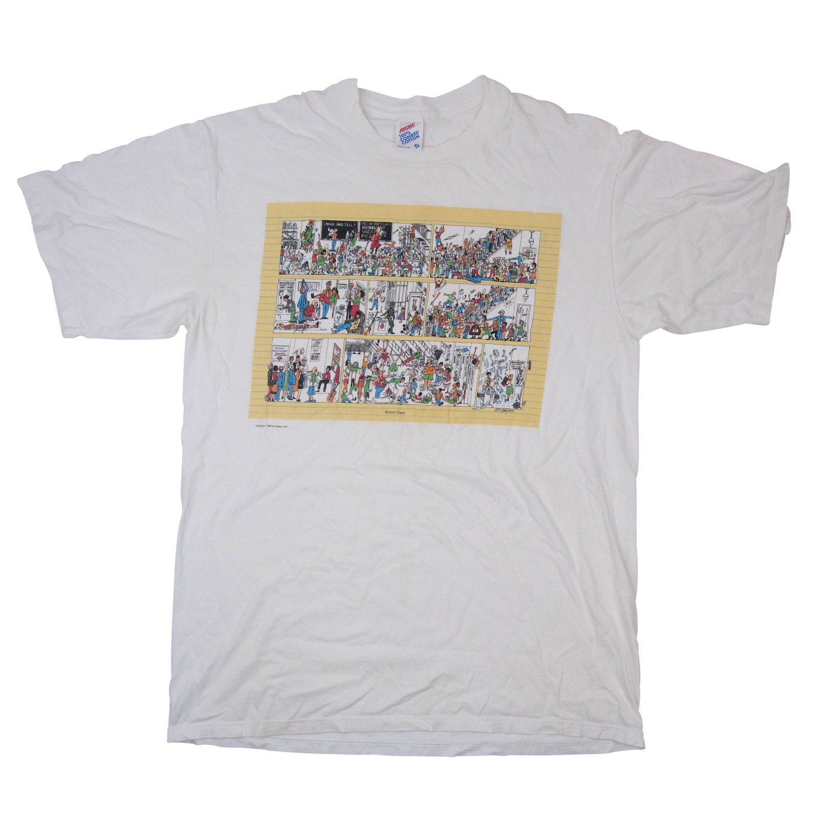 Vintage Vintage B.Johnson "School Daze" Cartoon Graphic Art Shirt Size US XL / EU 56 / 4 - 1 Thumbnail
