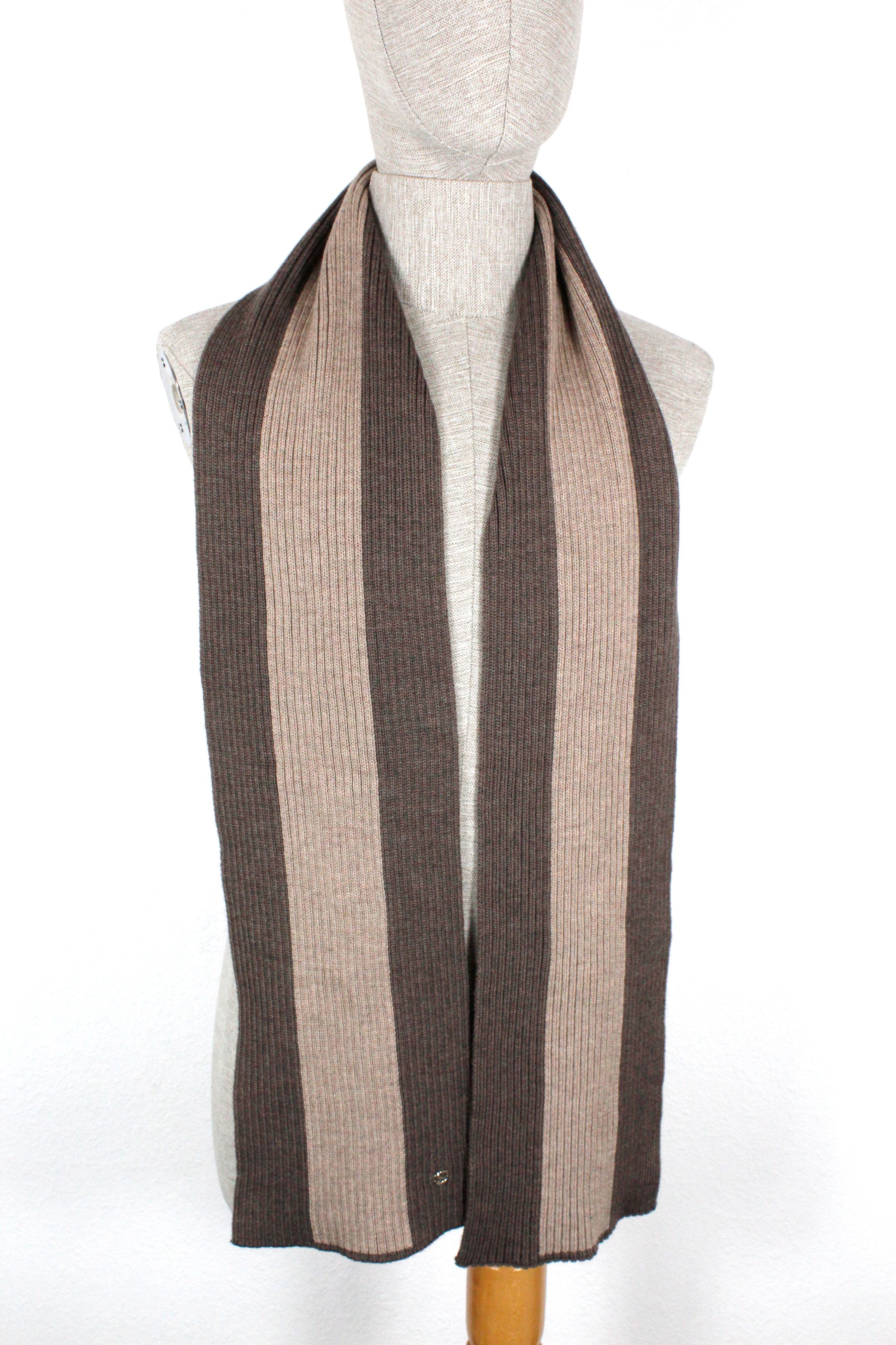 Gucci Gucci Logo Ribbed Wool Scarf Size ONE SIZE - 5 Thumbnail