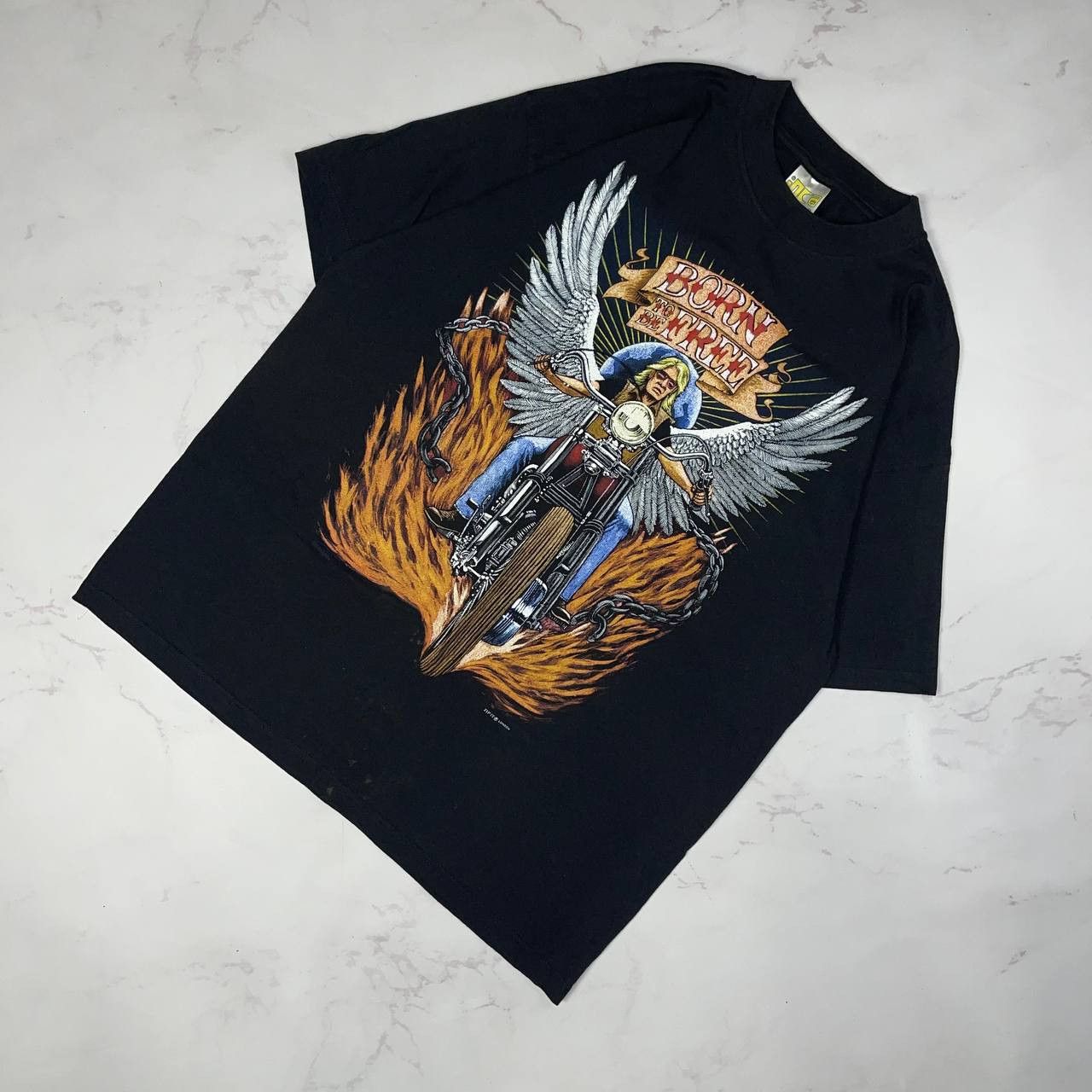Vintage Vintage Zip It London Born to be Free Biker Tee Black Size L Size US L / EU 52-54 / 3 - 1 Thumbnail