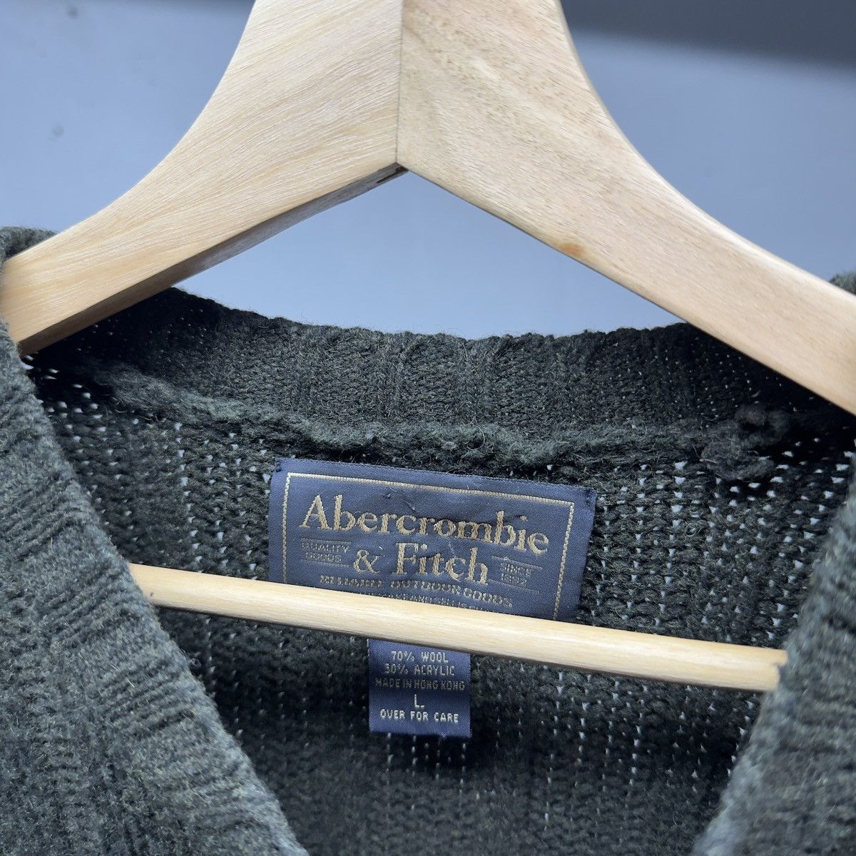 Vintage Vintage Abercrombie Dark Green Wool Sweater ERD Grunge RRL Size US L / EU 52-54 / 3 - 5 Thumbnail