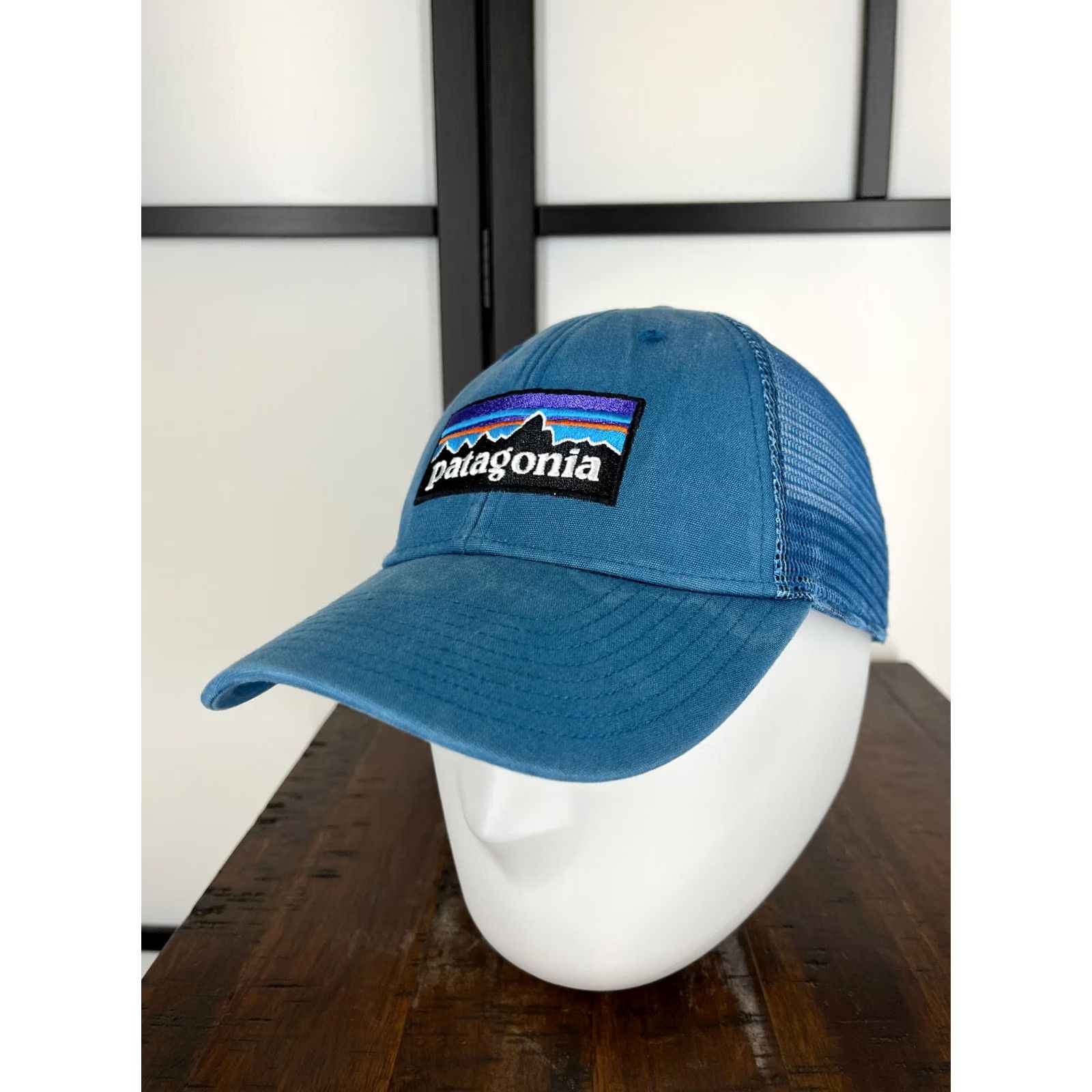 Patagonia Patagonia Hat Cap Snap Back Adult One Size Blue Twill Trucker Embroider Peaks Fitz Roy Men Snapback Hat Blue Size ONE SIZE - 4 Thumbnail