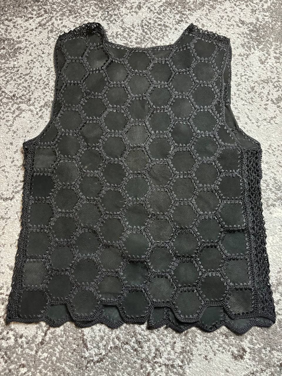 Hysteric Glamour × Vintage Vintage Y2K Leather Rhombus Knited Avantgarde Vests Size US M / EU 48-50 / 2 - 6 Thumbnail