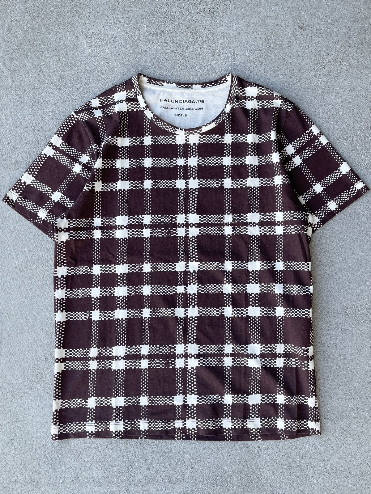 image of Steal! 2013 Balenciaga Plaid Check Flannel Tee (S), Men's (Size Small)