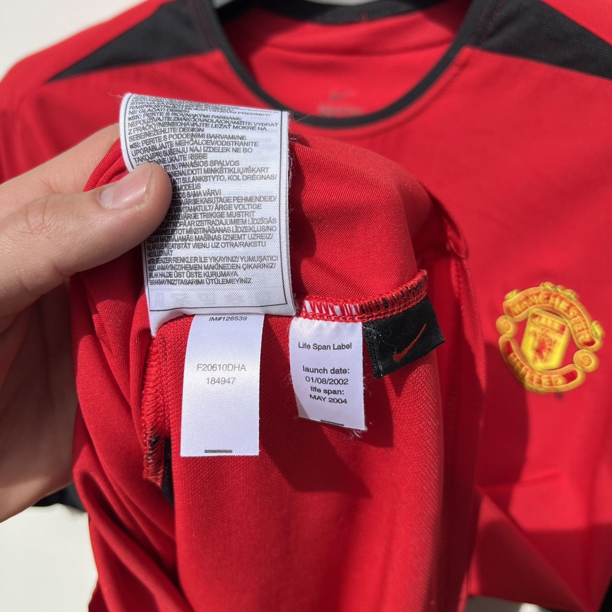 Nike Manchester United 2002 2004 soccer jersey football T-Shirt Size US XXL / EU 58 / 5 - 7 Thumbnail