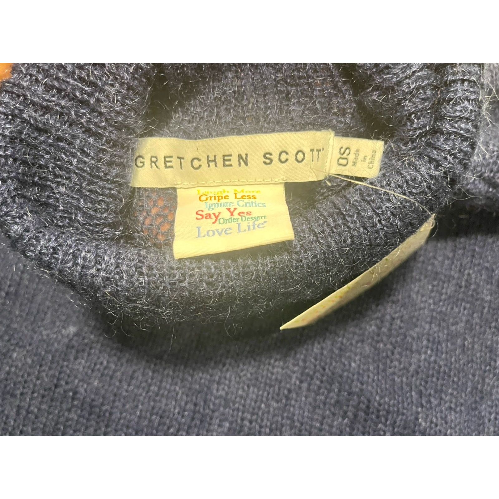 Vintage VINTAGE Gretchen Scott Poncho Cape One Size Turtleneck Batwing Blue Mohair Wool Nylon Knit Women Oversized Bohemian Lagenlook Size ONE SIZE - 2 Thumbnail