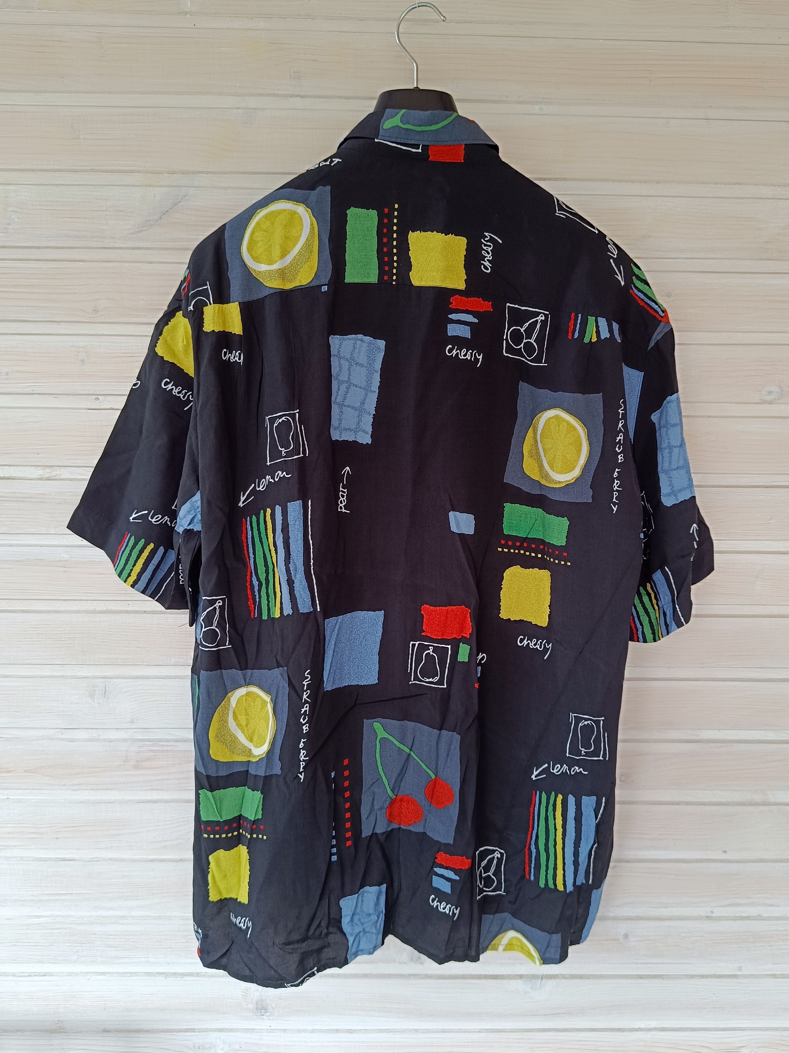 ALBA × Vintage Alba Moda Men XXL Vintage Short Sleeve Shirt Lemon Cherry Size US XXL / EU 58 / 5 - 2 Thumbnail