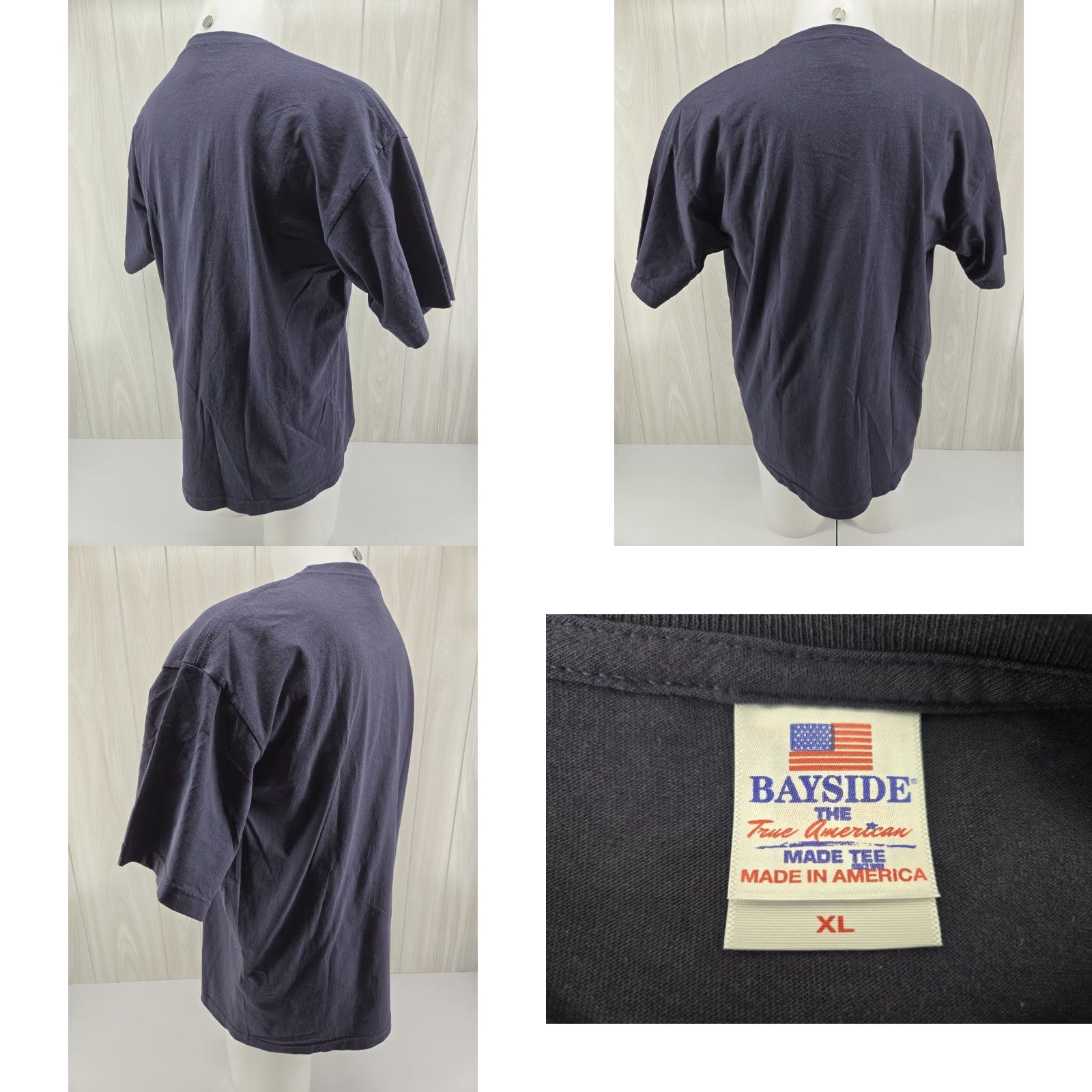 Vintage Bayside Trump Flag Shirt XL Navy USA Patriotic Graphic Tee Mens Size US XL / EU 56 / 4 - 8 Thumbnail