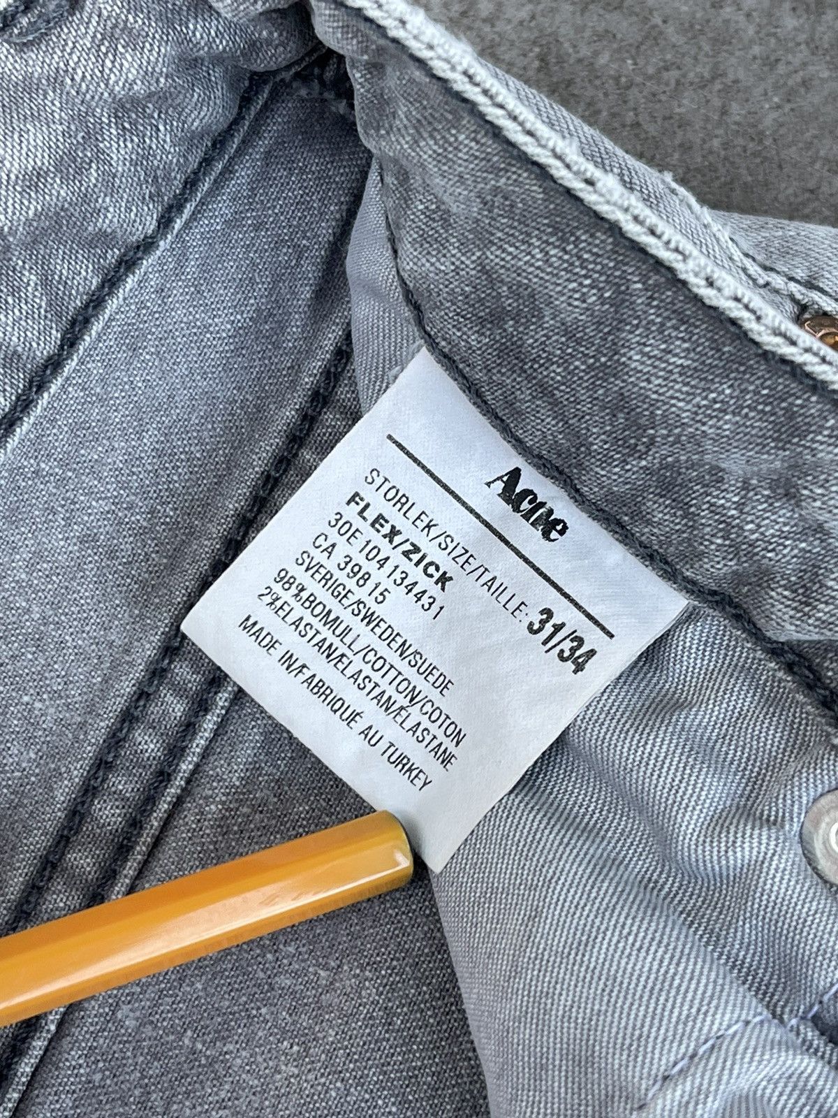 Acne Studios Acne Studios Flex/Zick Washed Gray Denim Pants Size US 31 - 19 Thumbnail