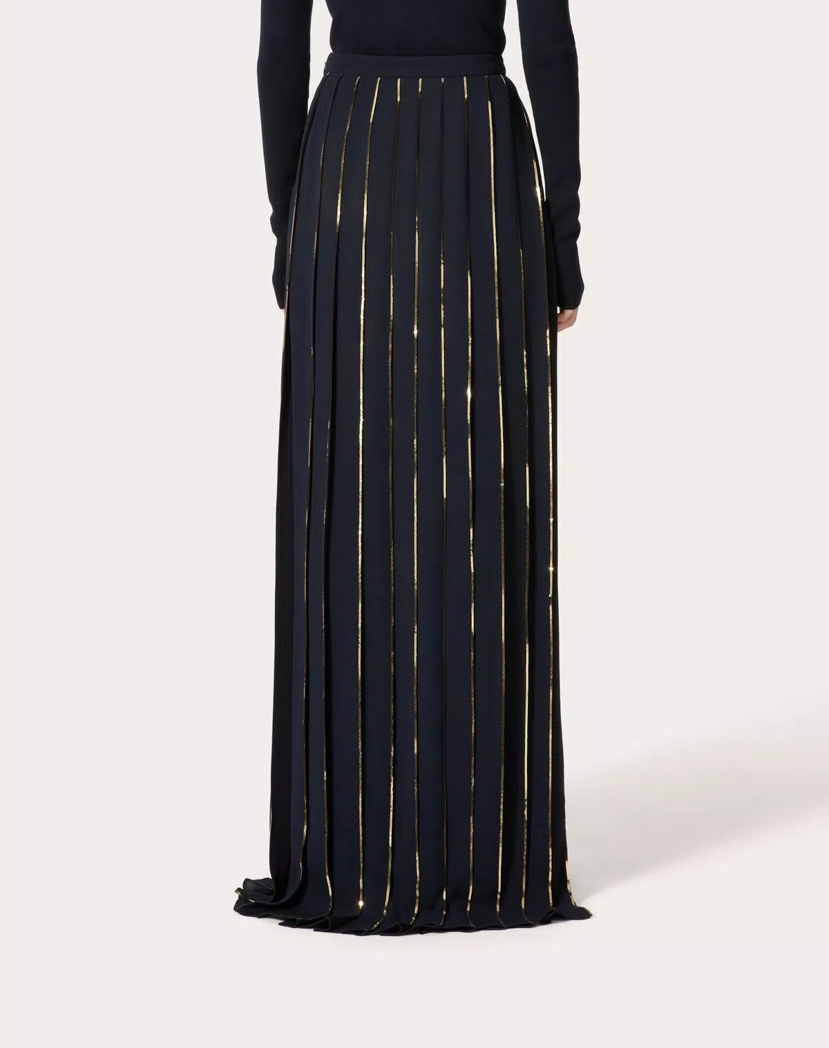 Valentino o1s1wg110426 Long Skirt in Embroidered Double Georgette Size 28" / US 6 / IT 42 - 4 Thumbnail