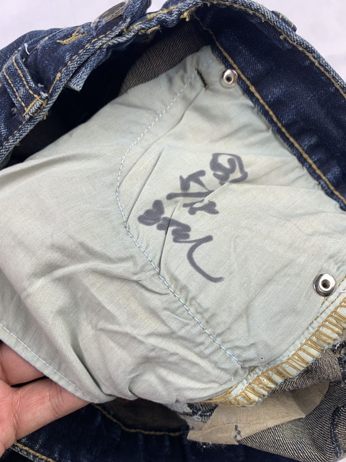 Japanese Brand y2k Lolita Like Cute Pop Embroidered Skinny Stretch Jeans Size 31" - 12 Thumbnail