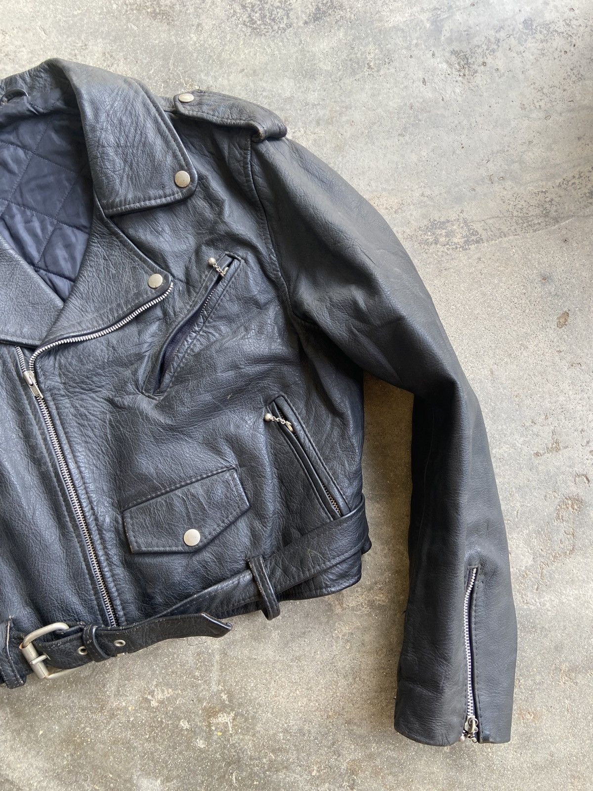 Vintage MARLON BRANDO VTG DOUBLE COLAR GENUINE LEARHER JACKET Size US M / EU 48-50 / 2 - 4 Thumbnail