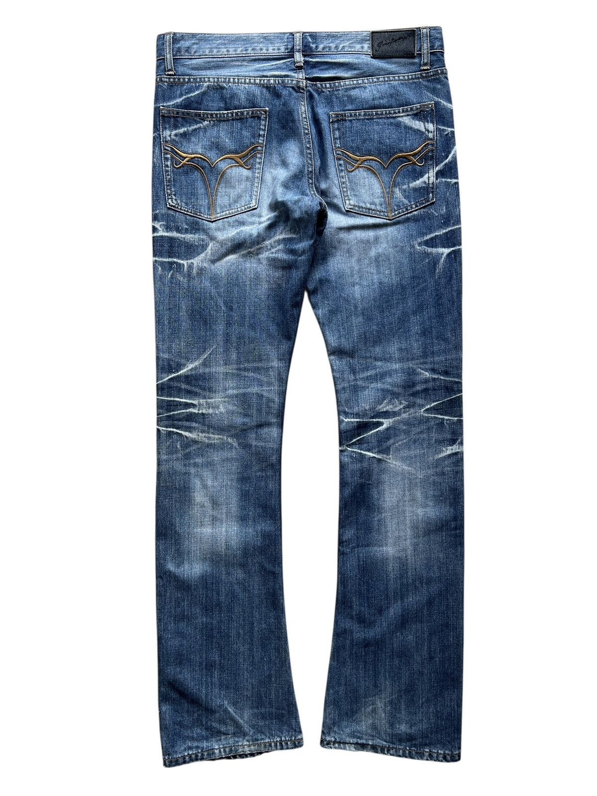 JACKROSE Jackrose Distressed Whiskers Flare Denim Size US 34 / EU 50 - 2 Thumbnail