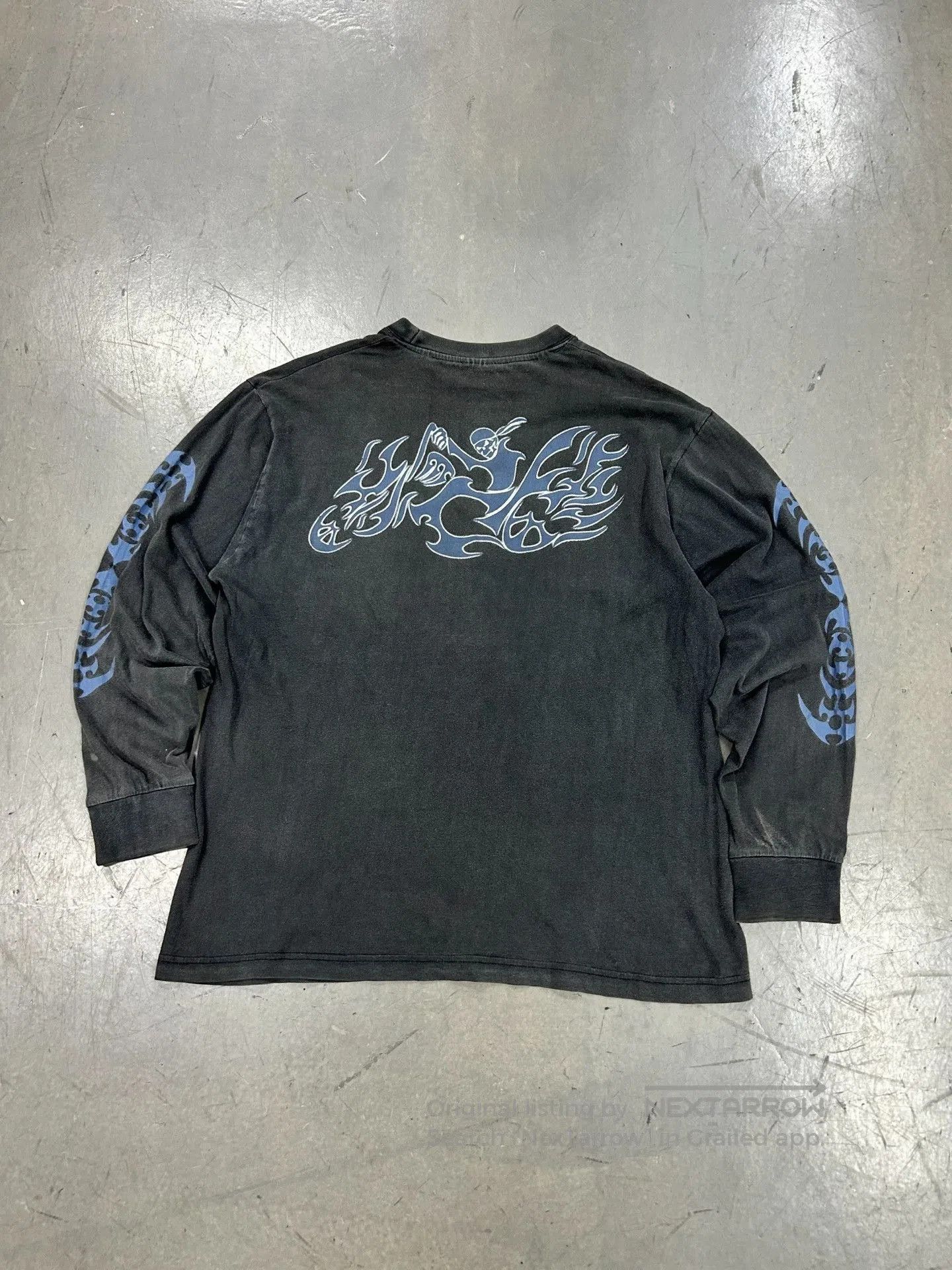 Vintage Vintage 90s Skull Motorcycle Long Sleeve Tee. Size US M / EU 48-50 / 2 - 2 Thumbnail