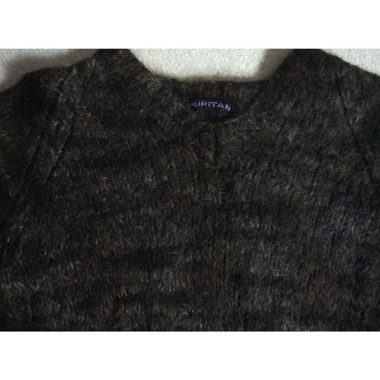Vintage VTG 50s Puritan Wool Mohair Brown Black Grunge Distress Pullover Sweater Women S Size S / US 4 / IT 40 - 3 Thumbnail