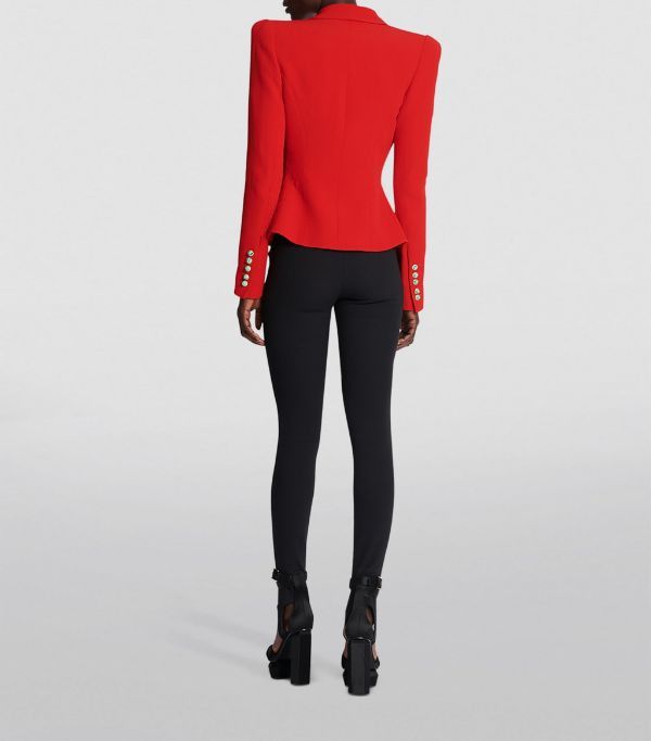 Balmain o1w1db10624 BRN Crepe Jacket in Red Size XS / US 0-2 / IT 36-38 - 4 Thumbnail