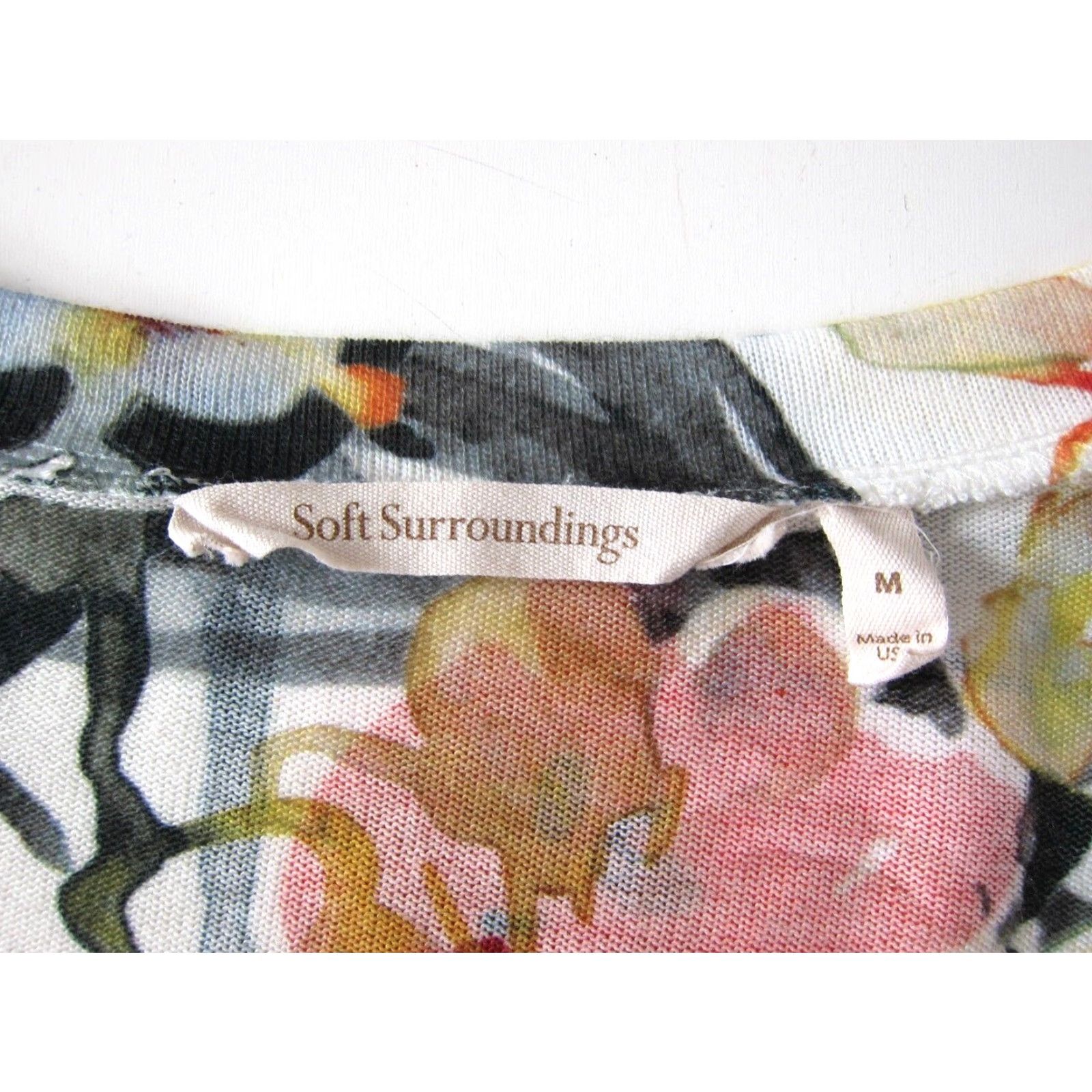 Soft Surroundings Soft Surroundings Sweater Women V-Neck Long Sleeve White Floral Medium Size M / US 6-8 / IT 42-44 - 4 Thumbnail