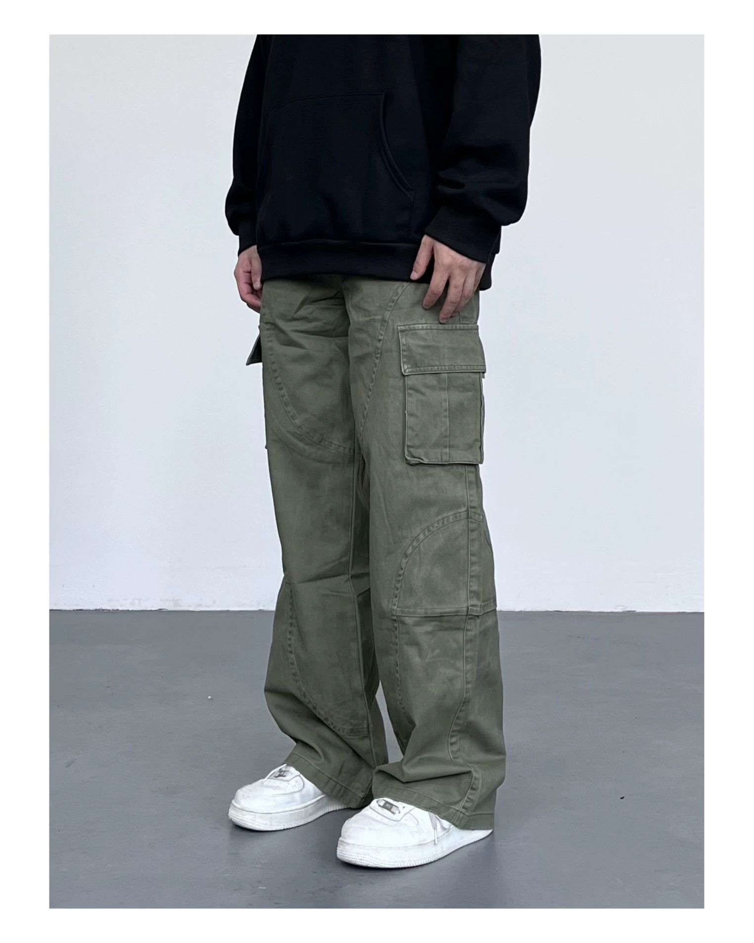 patchwork utility outdoor faded cargo pants