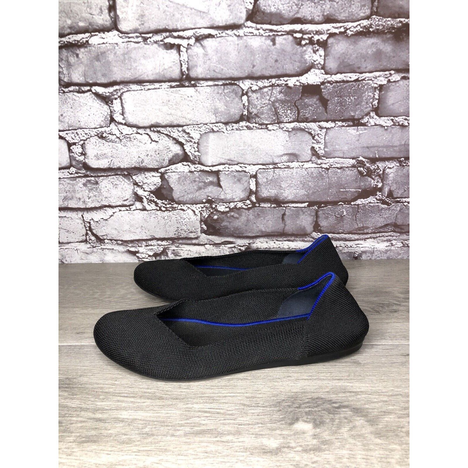 Other Rothys The Flat Black Knit Fabric Round Toe Ballet Flats Wom Size US 8.5 / IT 38.5 - 17 Thumbnail