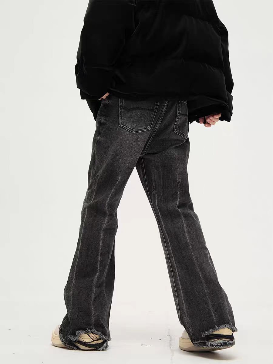 Vintage washed street micro flare jeans