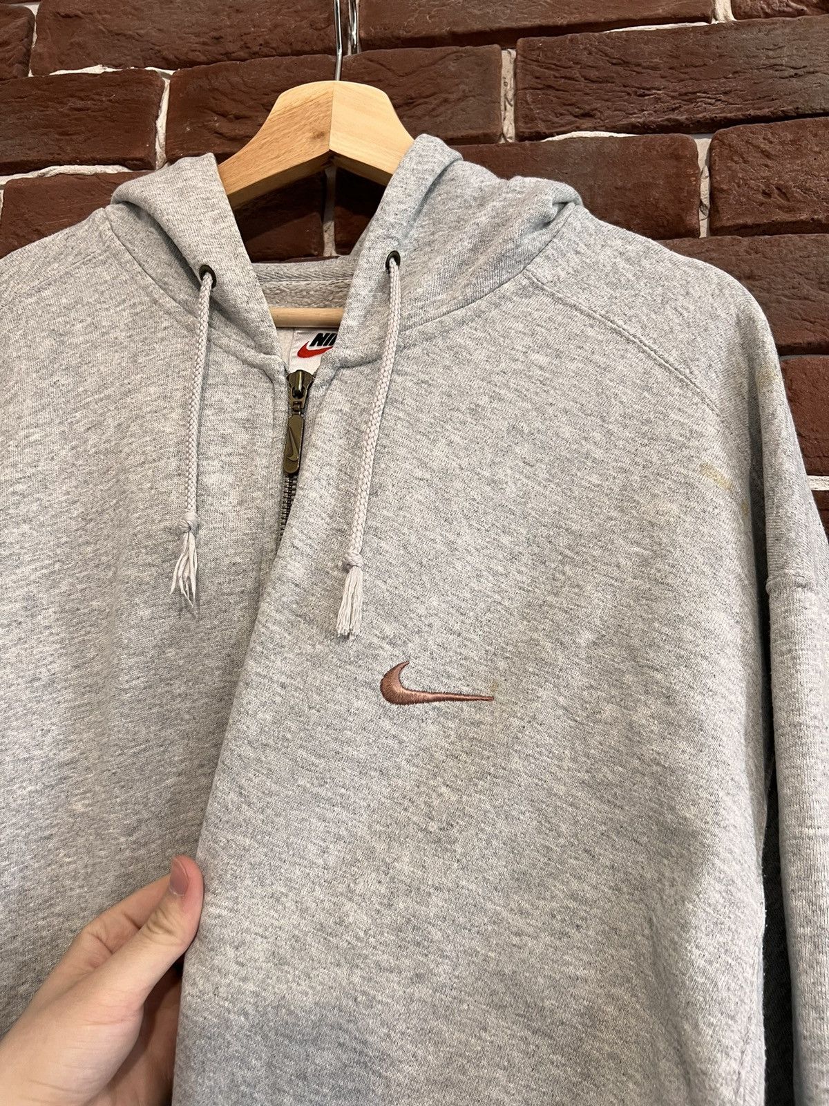 Nike Vintage 90s Nike Small Swoosh Logo White Tag Zip Hoodie XL Size US XL / EU 56 / 4 - 5 Thumbnail