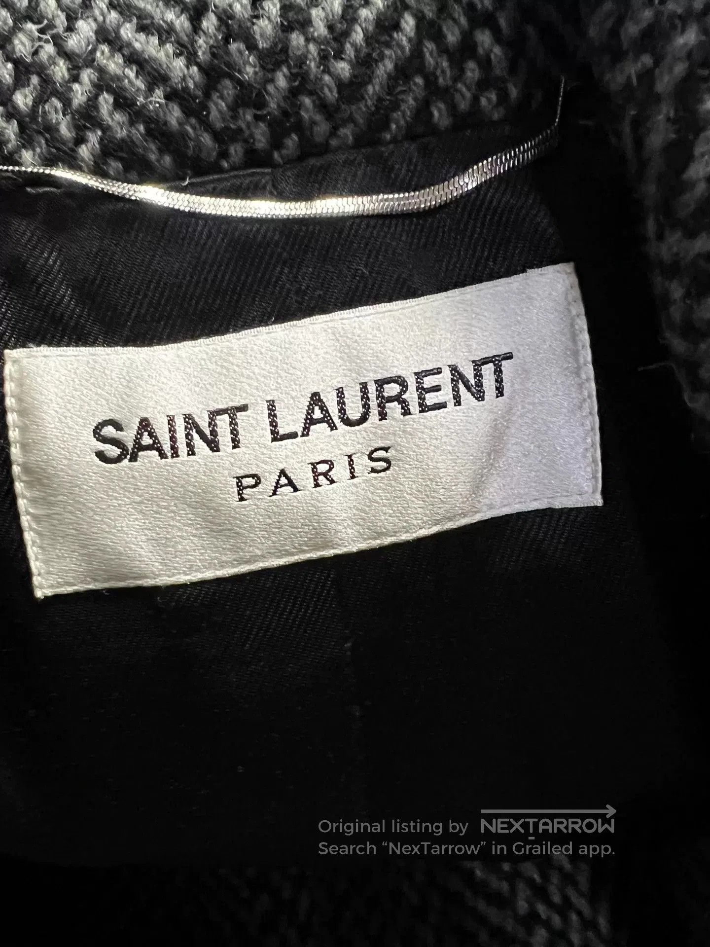 Saint Laurent Paris Saint Laurent Herringbone Wool Coat. Size US L / EU 52-54 / 3 - 2 Thumbnail