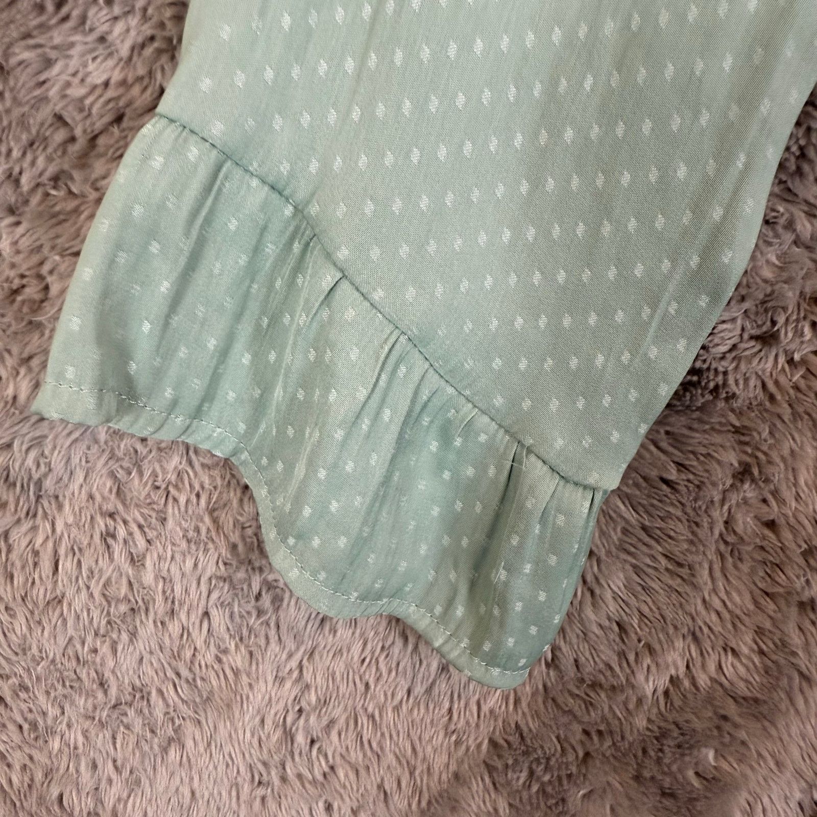 Other NSR Mint Green Tiered Peasant Mini Dress M Slit Skirt Ruffle Size M / US 6-8 / IT 42-44 - 8 Thumbnail