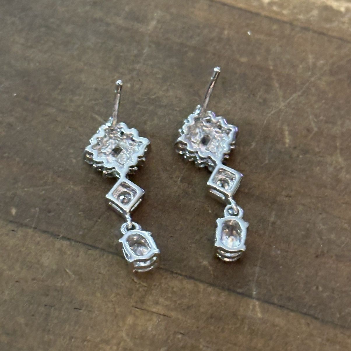 Other FAS signed silver tone CZ dangle post earrings Size ONE SIZE - 5 Thumbnail