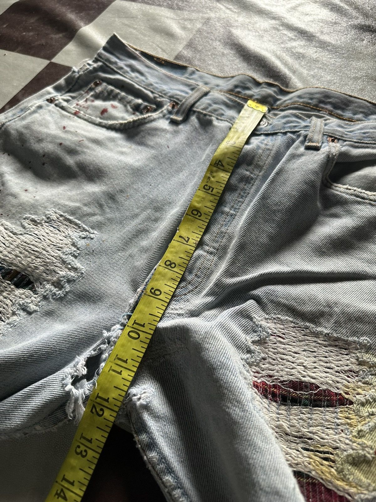 Levi's Vintage 90s Levi’s 501 custom paint denim jeans Size US 32 / EU 48 - 19 Thumbnail