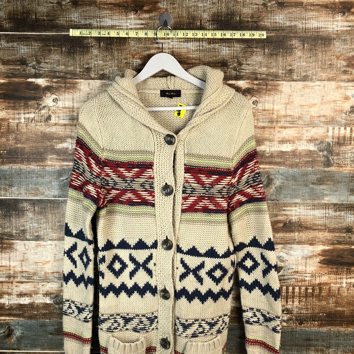 Japanese Brand Basic Home Brown art Cardigan Knitwear #A1490 Size S / US 4 / IT 40 - 2 Thumbnail