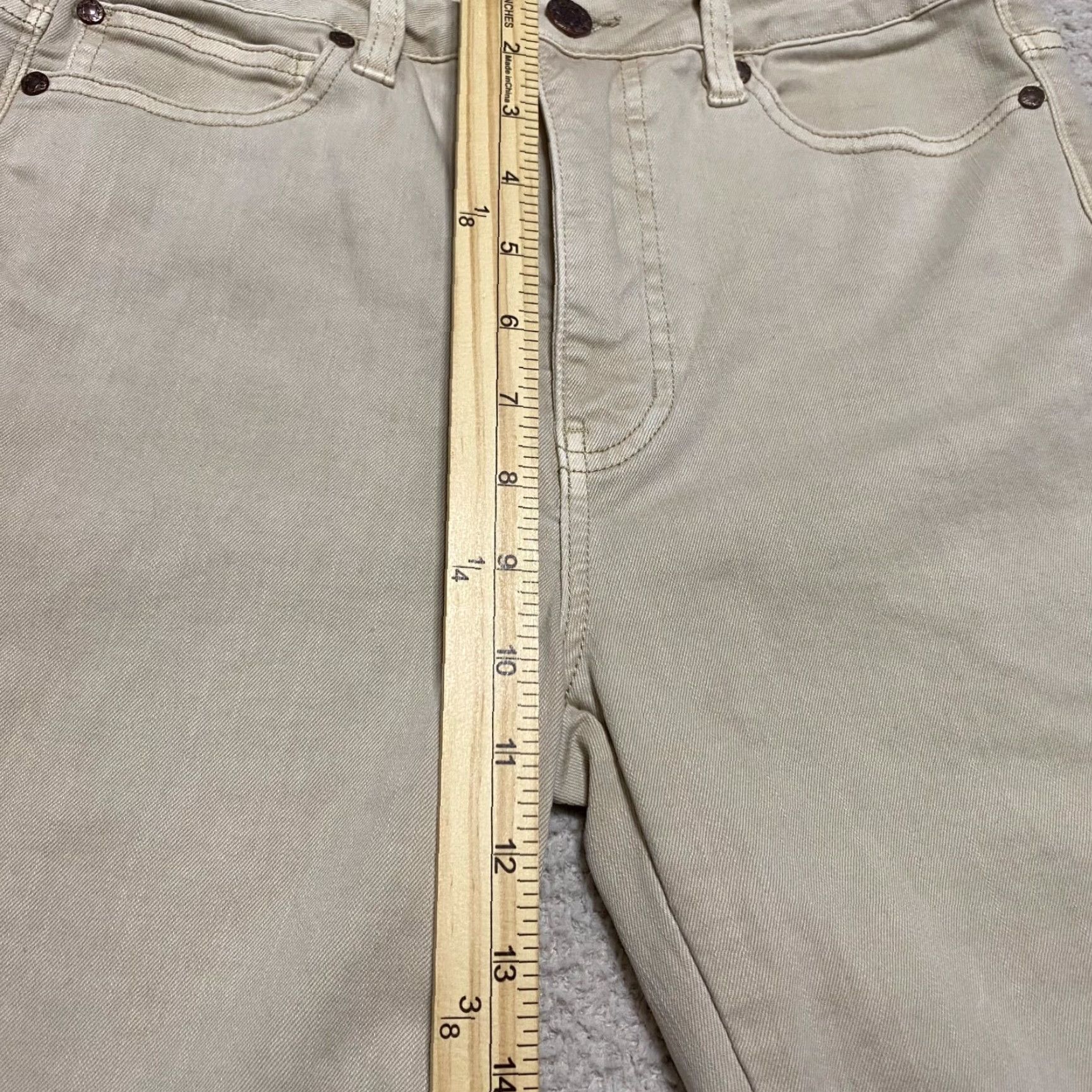 Soft Surroundings Soft Surroundings Jeans Womens 4 Tall Beige Denim Straight Leg Mid Rise City Style Stretch 5-Pocket Womens Jeans Tall Beige 28in Inseam Size 28" / US 6 / IT 42 - 4 Thumbnail