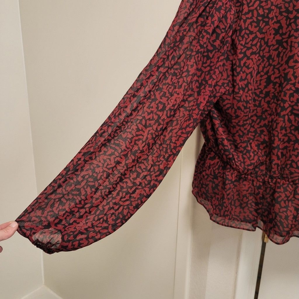 Express NWT Express Long Sleeve Peplum Blouse Size L / US 10 / IT 46 - 6 Thumbnail