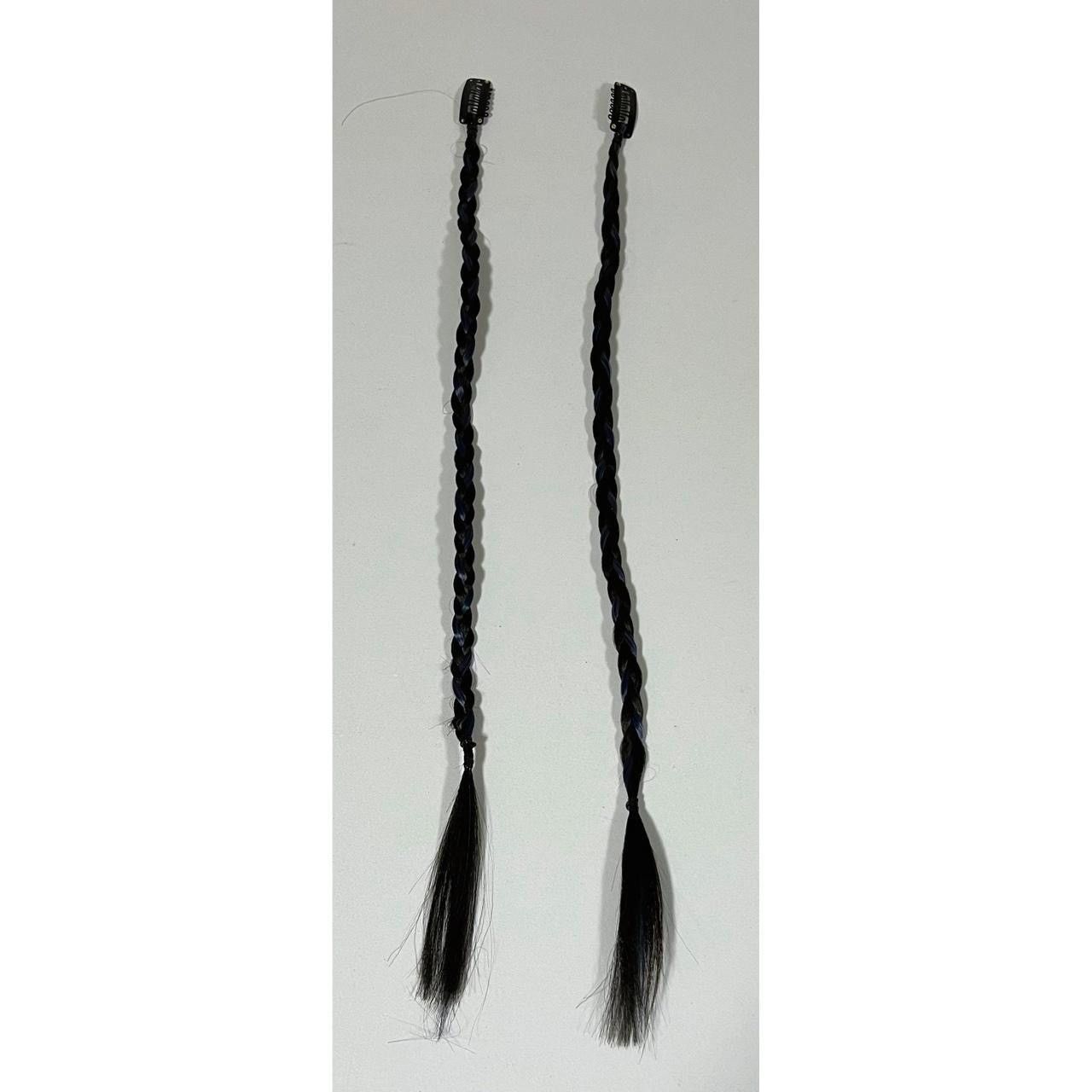 Japanese Brand × Vintage Black Blue Clip-In Hair Braids Hairpiece Accessory Set 💙🖤 Size ONE SIZE - 2 Thumbnail