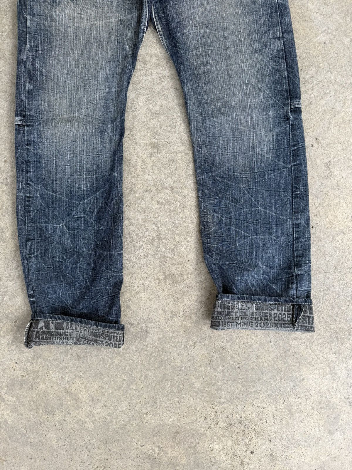 Japanese Brand Japanese Double Waist Dominate Embroidered Distressed Jeans Size US 33 - 14 Thumbnail