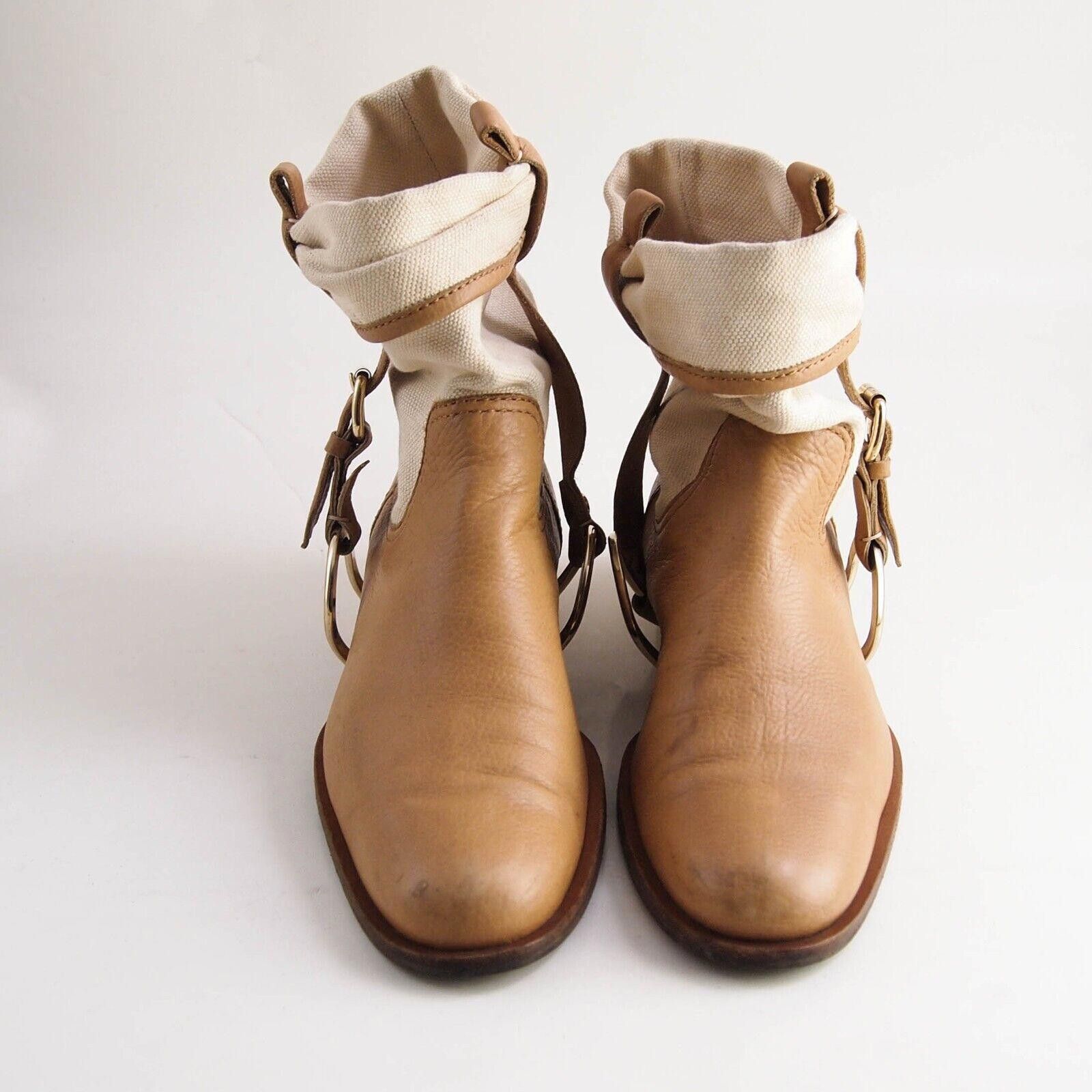 Celine Celine Slouch Equestrian Boots Leather Canvas US 7 EU 37 C Size US 7 / IT 37 - 5 Thumbnail