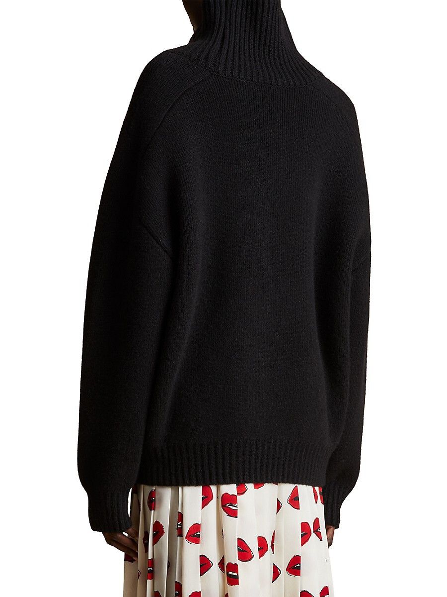 KHAITE o1s22i1n0724 Oversized Funnelneck Sweater in Black Size S / US 4 / IT 40 - 2 Thumbnail