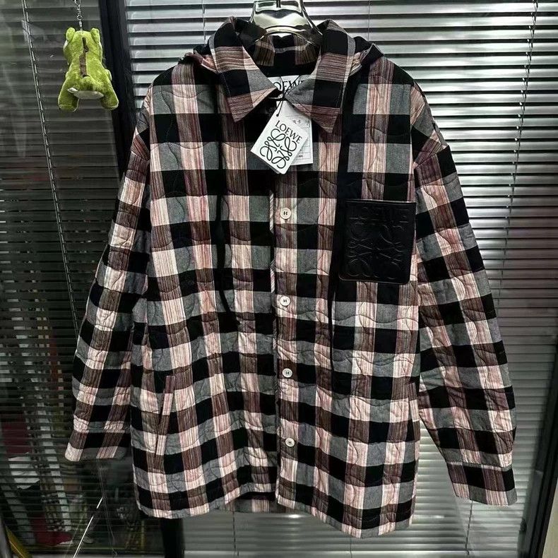 Loewe loewe Hooded cotton jacket with plaid shirt lining 2506-Nex Size US M / EU 48-50 / 2 - 1 Thumbnail
